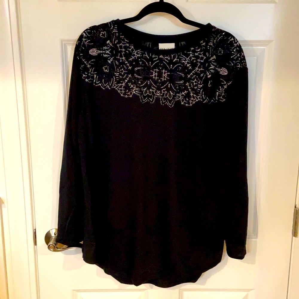 Sheer top glitter blouse